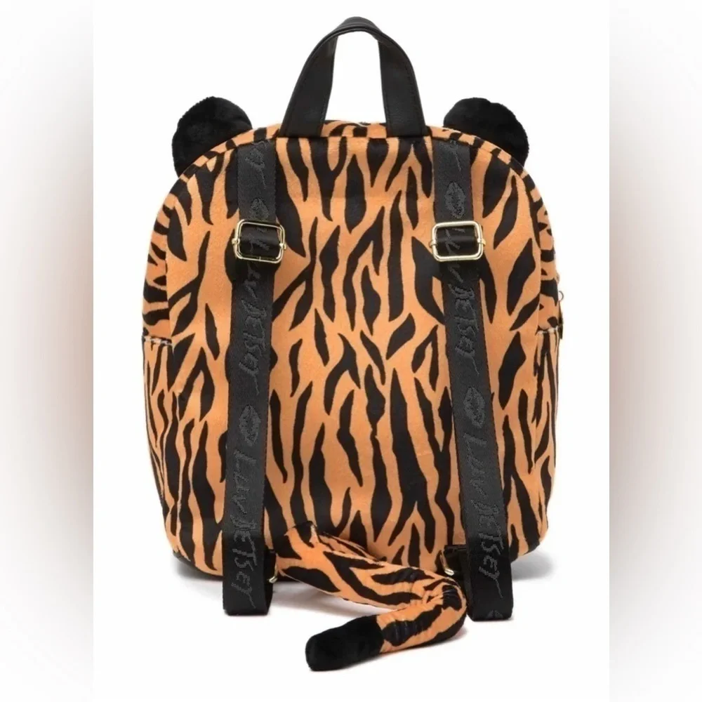Betsey Johnson Spike Kitsch Mid Sized Tiger Animal Print Backpack